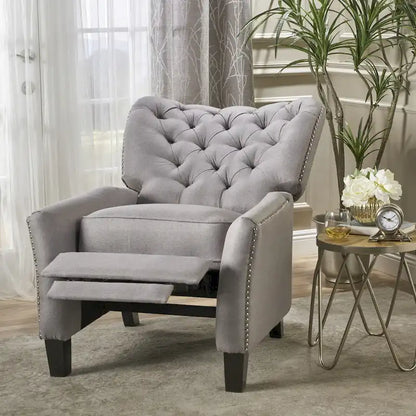 Cerelia Tufted Fabric Recliner by Christopher Knight Home