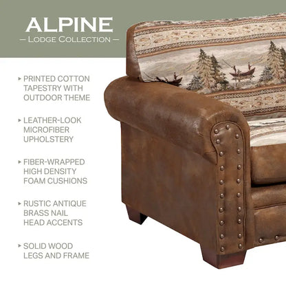 American Furniture Classics Model 8501-00-60 Alpine Lodge Arm Chair with Matching Ottoman