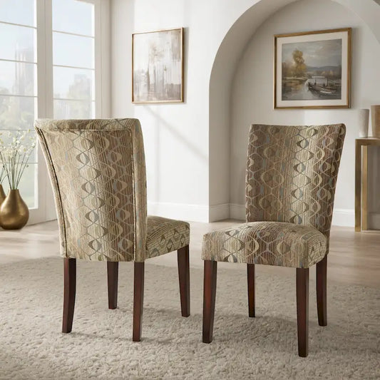 Dinant Print Parsons Dining Side Chairs (Set of 2)