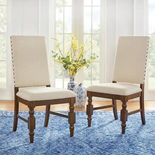 Lubeck Nailhead Upholstered Dining Chairs (Set of 2)