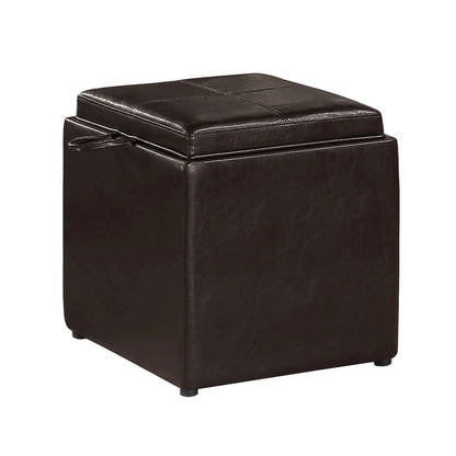 Convenience Concepts Designs4Comfort Park Avenue Single Ottoman with Stool and Reversible Tray