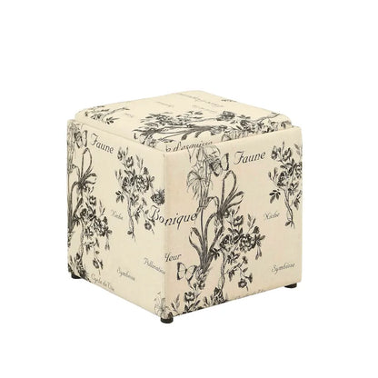 Convenience Concepts Designs4Comfort Park Avenue Single Ottoman with Stool and Reversible Tray