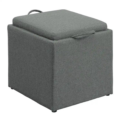 Convenience Concepts Designs4Comfort Park Avenue Single Ottoman with Stool and Reversible Tray