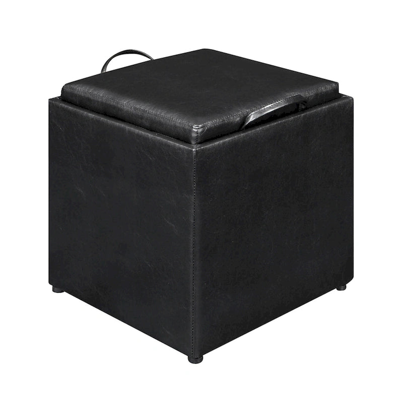 Convenience Concepts Designs4Comfort Park Avenue Single Ottoman with Stool and Reversible Tray