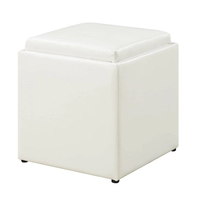 Convenience Concepts Designs4Comfort Park Avenue Single Ottoman with Stool and Reversible Tray