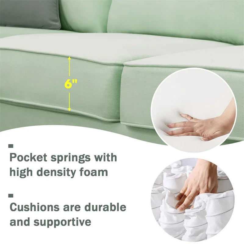 Merax 112*87 Sectional Sofa Couches Living Room Sets 7 Seats Modular Sectional Sofa