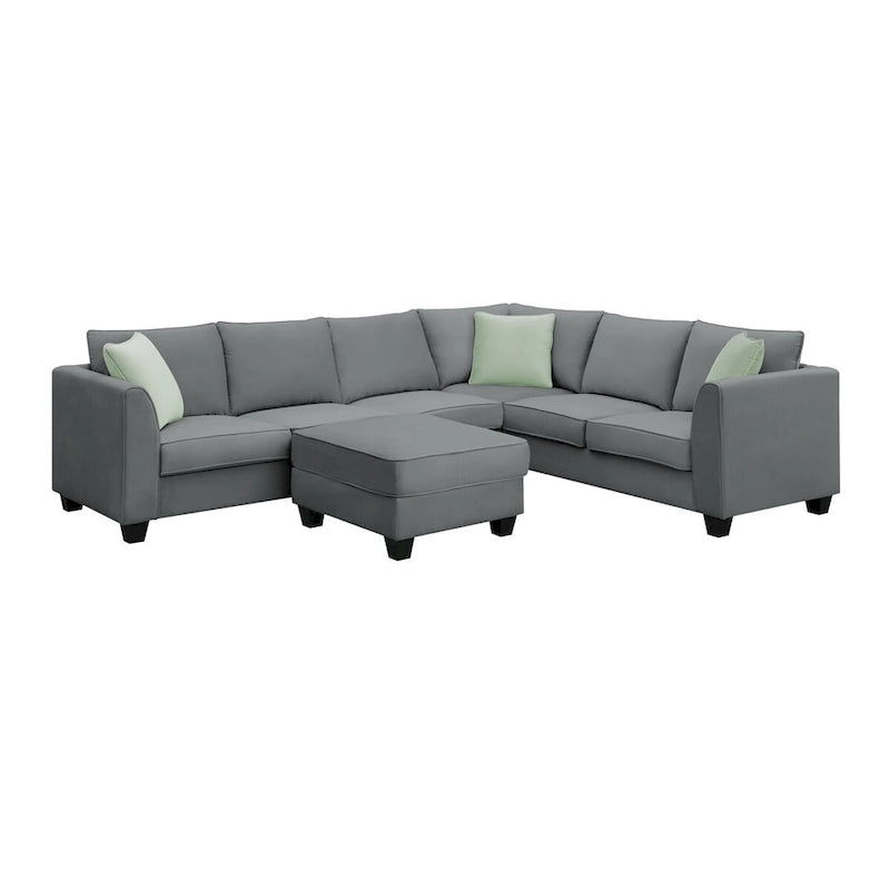 Merax 112*87 Sectional Sofa Couches Living Room Sets 7 Seats Modular Sectional Sofa