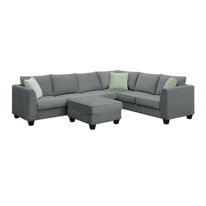 Merax 112*87 Sectional Sofa Couches Living Room Sets 7 Seats Modular Sectional Sofa