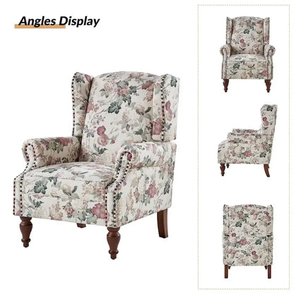 Gott Traditional Wingback Armchair with Solid Wood Legs Set of 2 by HULALA HOME