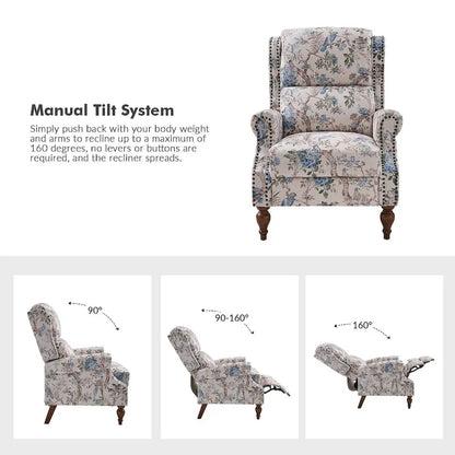 Terri Classic Cutaway Arms with Nailheads Manual Recliner for Living Room Set of 2 by HULALA HOME