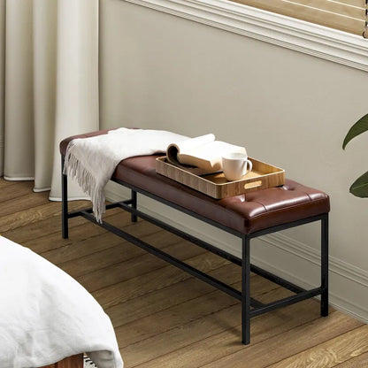 Horst 50 in.W Contemporary Upholstered Bench with Metal Legs by HULALA HOME