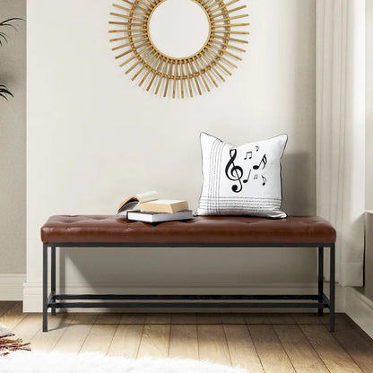 Horst 50 in.W Contemporary Upholstered Bench with Metal Legs by HULALA HOME