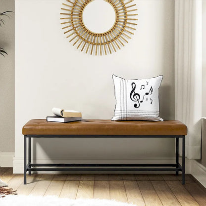 Horst 50 in.W Contemporary Upholstered Bench with Metal Legs by HULALA HOME