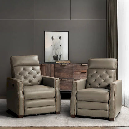 Alina 31.50Wide Genuine Leather Power Recliner with USB Port, Set of 2