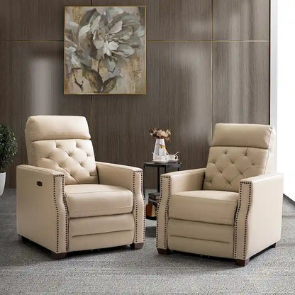 Alina 31.50Wide Genuine Leather Power Recliner with USB Port, Set of 2
