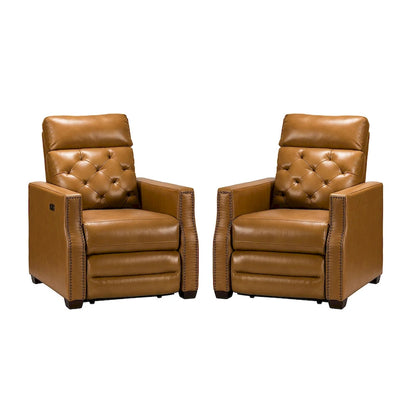 Alina 31.50Wide Genuine Leather Power Recliner with USB Port, Set of 2