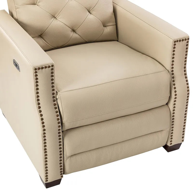 Alina 31.50Wide Genuine Leather Power Recliner with USB Port, Set of 2