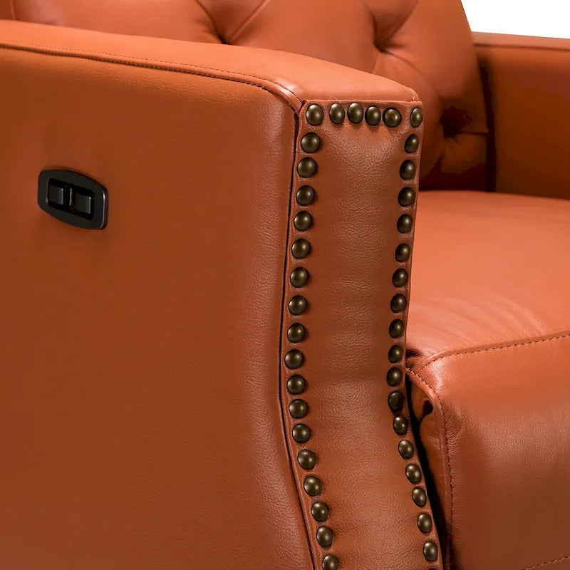 Alina 31.50Wide Genuine Leather Power Recliner with USB Port, Set of 2