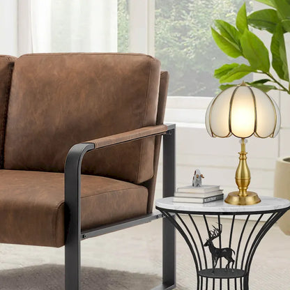 Loveseat Couch Bench Settee for Living Room, Upholstered Small Sofa Couch PU Leather Banquette Lounge Bench for Dining Room