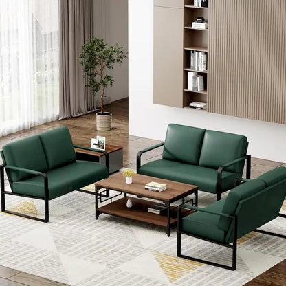 Loveseat Couch Bench Settee for Living Room, Upholstered Small Sofa Couch PU Leather Banquette Lounge Bench for Dining Room