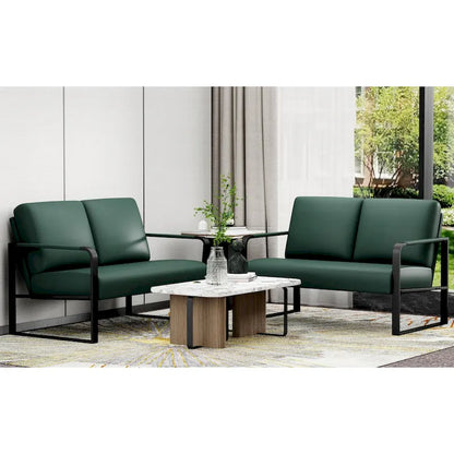 Loveseat Couch Bench Settee for Living Room, Upholstered Small Sofa Couch PU Leather Banquette Lounge Bench for Dining Room