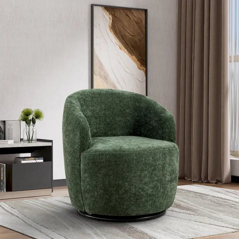 Ouyessir Accent Upholstered Round Velvet 360 Degree Swivel Sofa Chairs