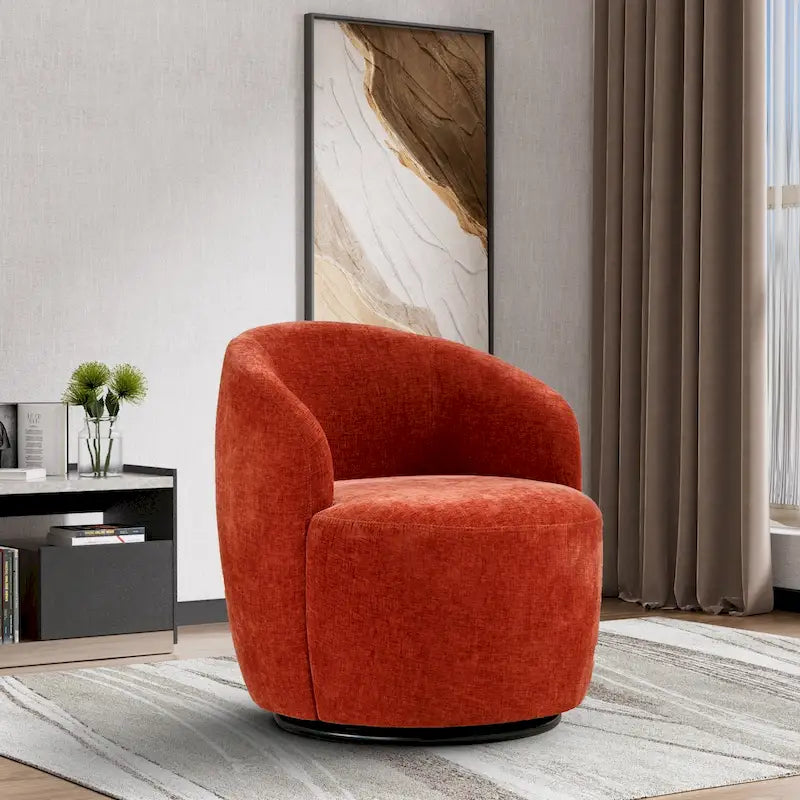 Ouyessir Accent Upholstered Round Velvet 360 Degree Swivel Sofa Chairs