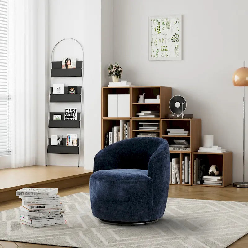 Ouyessir Accent Upholstered Round Velvet 360 Degree Swivel Sofa Chairs