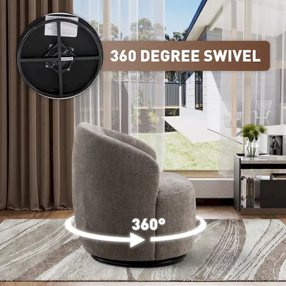 Ouyessir Accent Upholstered Round Velvet 360 Degree Swivel Sofa Chairs