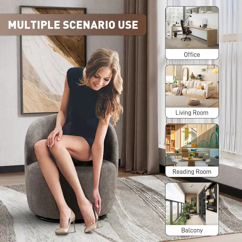 Ouyessir Accent Upholstered Round Velvet 360 Degree Swivel Sofa Chairs