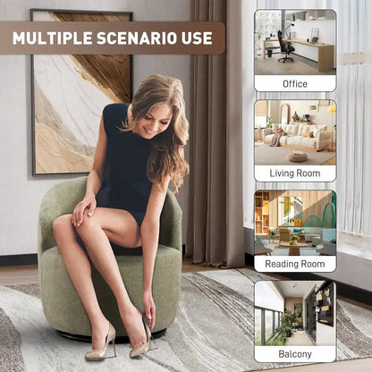 Ouyessir Accent Upholstered Round Velvet 360 Degree Swivel Sofa Chairs