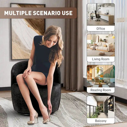 Ouyessir Accent Upholstered Round Velvet 360 Degree Swivel Sofa Chairs