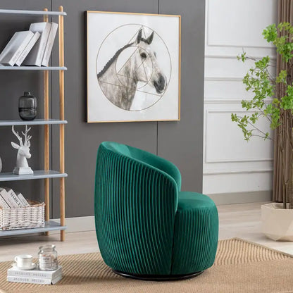 Ouyessir Accent Upholstered Round Velvet 360 Degree Swivel Sofa Chairs