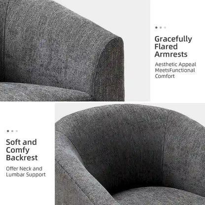 Cuenca Modern Upholstered Barrel Chair with Swivel Base Set of 2