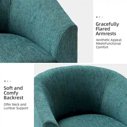 Cuenca Modern Upholstered Barrel Chair with Swivel Base Set of 2