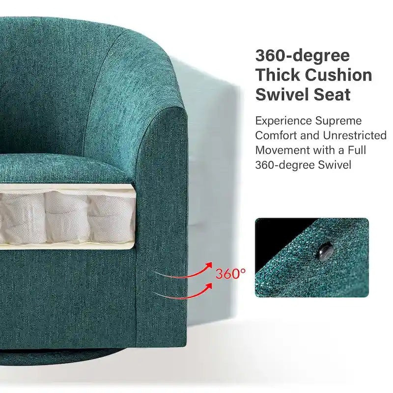 Cuenca Modern Upholstered Barrel Chair with Swivel Base Set of 2