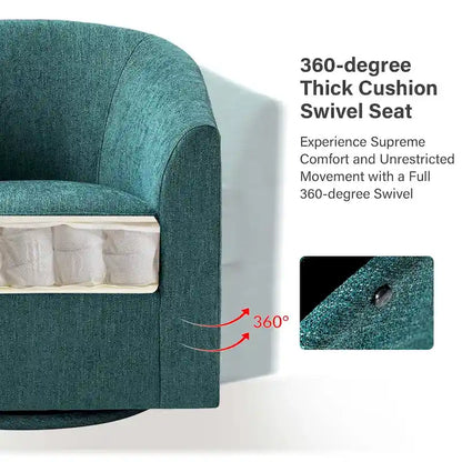 Cuenca Modern Upholstered Barrel Chair with Swivel Base Set of 2