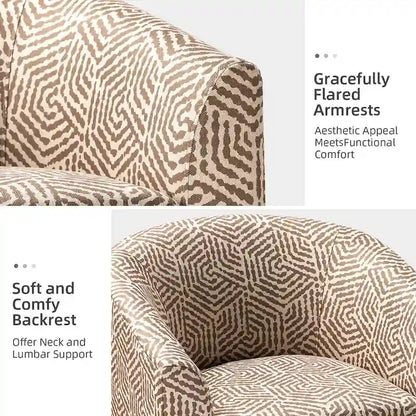 Cuenca Modern Upholstered Barrel Chair with Swivel Base Set of 2