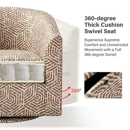 Cuenca Modern Upholstered Barrel Chair with Swivel Base Set of 2