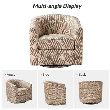 Cuenca Modern Upholstered Barrel Chair with Swivel Base Set of 2