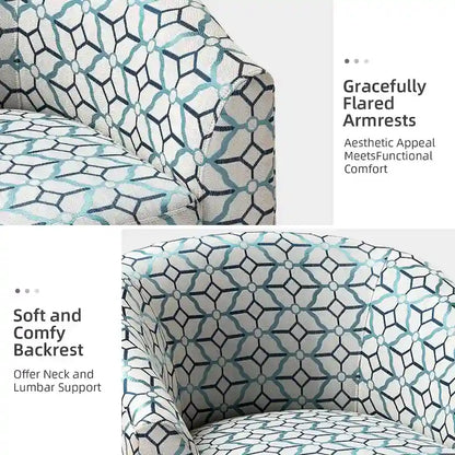 Cuenca Modern Upholstered Barrel Chair with Swivel Base Set of 2