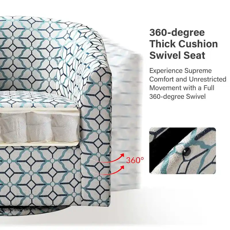 Cuenca Modern Upholstered Barrel Chair with Swivel Base Set of 2