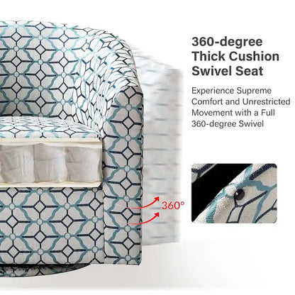 Cuenca Modern Upholstered Barrel Chair with Swivel Base Set of 2