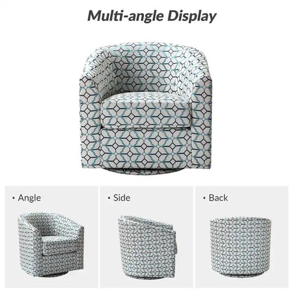 Cuenca Modern Upholstered Barrel Chair with Swivel Base Set of 2