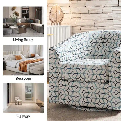 Cuenca Modern Upholstered Barrel Chair with Swivel Base Set of 2