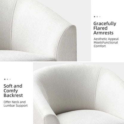 Cuenca Modern Upholstered Barrel Chair with Swivel Base Set of 2