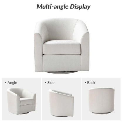 Cuenca Modern Upholstered Barrel Chair with Swivel Base Set of 2