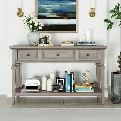 Classic Retro Style Console Table with Three Drawers