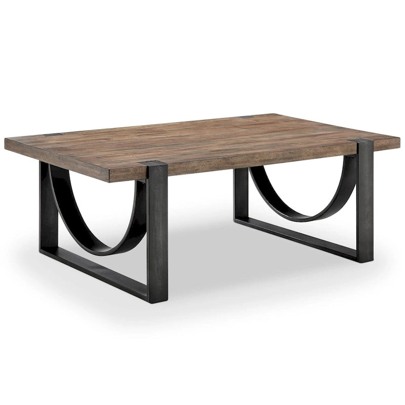 Bowden Industrial Rustic Honey Rectangular Coffee Table