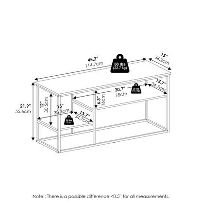 Furinno Moretti Modern Lifestyle TV Stand for TV up to 50 Inch, Columbia Walnut